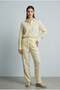 Yellow Long Sleeve 100% Cotton Muslim Shirt Suit Sh365