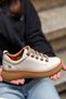 0775 Eren Shoes&Bag Genuine Leather Lace-Up Casual Sneaker Shoes Real Leather Cream - 2