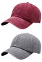 Unisex Vintage 100% Cotton Adjustable Baseball Cap Hat Set of 2