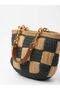 100% Handmade Checkered Knitted Shoulder Bag (with Inner Lining.) 43X32 cm - 2