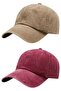 Unisex Vintage 100% Cotton Adjustable Baseball Cap Hat Set of 2 - 8