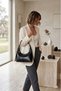 Black Women's Soft Faux Leather Minimalist Shoulder Bag - 5