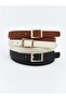 Leather-Look Women Belt 3-Piece Set (S6)