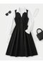Women's Shirted Gilet Set - Sleeveless Dress with Gathered Waist Detail and White Shirt Set - 3