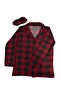 Boy's Summer Milan Fabric Red Plaid Shirt Collar Pajama Set - 3