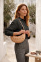 Ten Women's Gold Studded Detailed Half Moon Shoulder Bag - 2