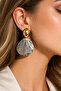 Gold and Silver Two-Tone Sea Shell Earrings Stylish Statement Women's Earrings