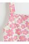 Square Collar Floral Girl's Poplin Dress (S6) - 3