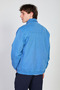 Men's polo collar snap button jacket with elastic waist - blue - 4