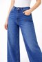 Women's Vintage Wash Faded Effect High Waist Wide Leg Palazzo Jean Trousers Dark Blue Loose Leg Casual - 5