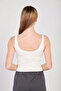 Women's v-neck thick strap crop top - white - 5