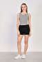 Women's Striped Thick Strap Crop Tank Top - White/Black - 4