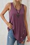 Women's Strappy Round Neck Viscose Blouse with Asymmetrical Cut Detail - 3