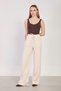 Women's Belted Loose-Fit Trousers - Natural - 4