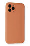 جراب Newface لهاتف iPhone 11 Pro مصنوع من السيليكون المخملي الداخلي - برتقالي غير لامع - 3