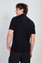 Men's Polo Neck Pique T-Shirt - Black - 5