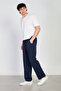 Men's loose-fit trousers - navy blue - 3