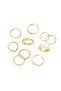 Trendy Gold Color Women’s Ring Set 10pcs Stylish Mixed Fashion Rings