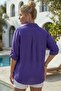 Purple Shirt Collar Buttoned Long Sleeve Buttoned Casual Muslin Woven Shirt 75 63 - 6