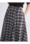 Rmz Gi̇yi̇m Farkiyla High Waist Checkered Embroidered Flared Skirt - 3