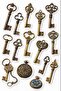 Antique Key and Clock Sticker Set – 3D Realistic Object Stickers |   For Phone, Laptop, Tablet Etc. - 2