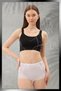 Lace Gathering Women's Panties High Waist Cotton Black and White Panties 3 Pack - 8
