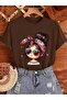Women's Cartoon Printed Oversize Casual T-Shirt - 2