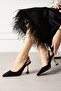 Aura Black Patterned Open Back Evening Dress Heeled Shoes - 4