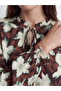 Lcw Grace Brown Tie-Detail Collar A-Line Poplin Dress - 3