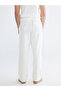 Ecru Comfortable Fit Linen Look Men's Trousers - 5