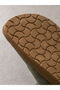 Khaki Double Striped Thick Soled Women's Shoes Slipper - 4
