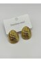 Steel Gold Cocoon Pin Earrings - 5