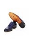 Dark Blue Color Lace-Up Genuine Leather Men's Shoes - 3