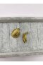 Steel Gold Cocoon Pin Earrings - 4