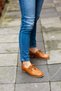 03380 Eren Shoes&Bag Genuine Leather Lace-Up Laser Printed Low Heel Shoes Brown - 4