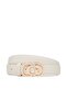 White Metal Gold Logo Women's Belt