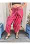 Fuchsia Color Ethnic Patterned Embroidered Trousers with Cap - 2