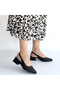 Evia Black Leather Heeled Shoes - 4