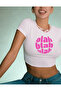 Blah Printed White Crop