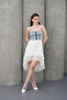 Denim Top Lace Dress Zipper Closure Lined Non-See-Through Design Lycra Denim - 7