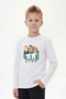 Round Neck Printed Detailed Boys' Long Sleeve Sweatshirt - 3