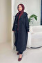 Woné Hooded Trench Coat with Large Pockets - Black - 3