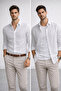 Men's White Regular Fit Linen-Look Summer Shirt – Lightweight Breathable Fabric - 4