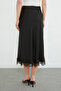 Lace Midi Length Satin Skirt - 7