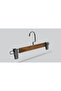 Wooden (Black Nickel Hook) Clothes Hangers for Pants and Skirts, Walnut Color, 24 Pieces - 4
