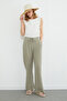 Beli Lace-Up Pocketed Muslin Fabric Trousers - 2