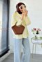 Striped Pattern Oversize Women's Shirt – Yellow