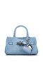 Women's Faux Leather Blue Leather Handbag