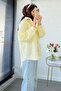 Striped Pattern Oversize Women's Shirt – Yellow - 7