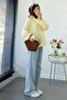 Striped Pattern Oversize Women's Shirt – Yellow - 8
